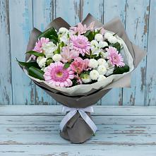 Букет цветов из:  Герберы, Альстромерии и Хризантемы в Сасыколи