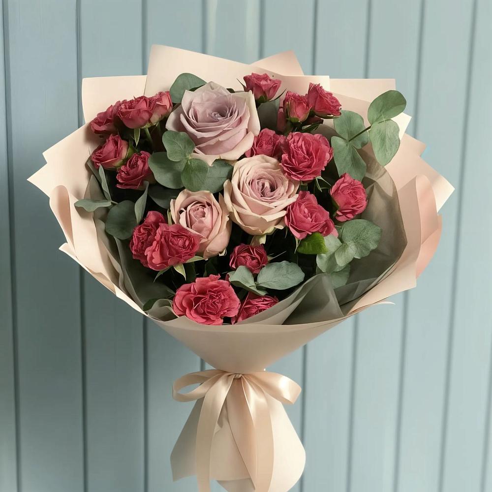 Букет цветов из: Гвоздики и Розы в Сасыколи
