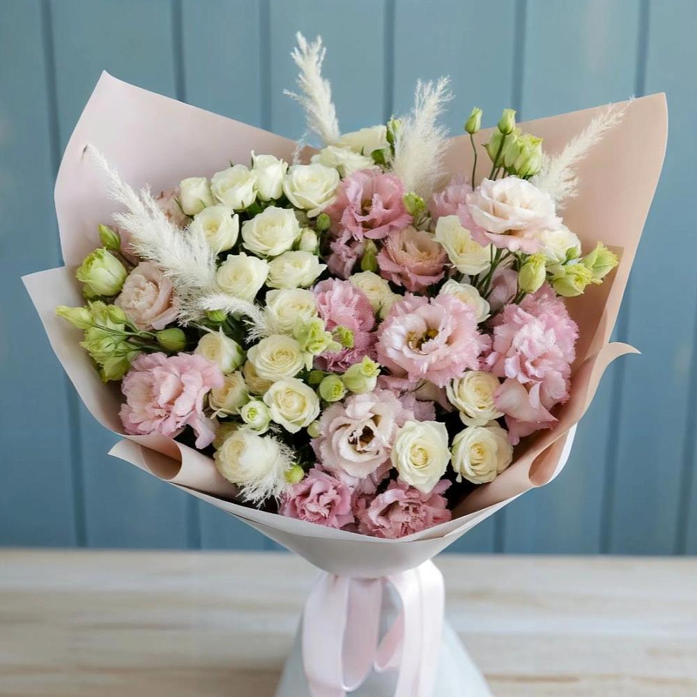 Букет цветов из: Альстромерии и Розы в Сасыколи