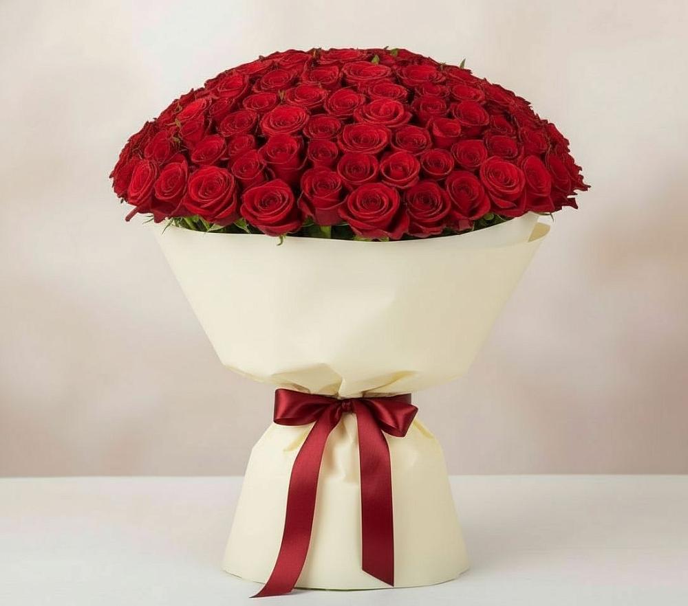 Букет 101 Красная роза Милано в Сасыколи