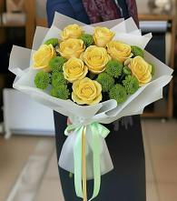 Букет цветов из:  Хризантемы и Розы в Сасыколи