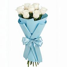 Букет 7 белых роз Проуд в Сасыколи