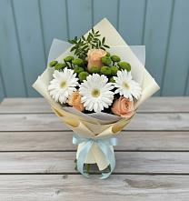 Букет цветов из:  Герберы, Розы и Хризантемы #REPLACE_PRED# Сасыколи