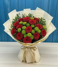 Букет цветов из:  Розы и Хризантемы в Сасыколи