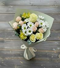 Букет цветов из:  Альстромерии, Розы и Хризантемы #REPLACE_PRED# Сасыколи