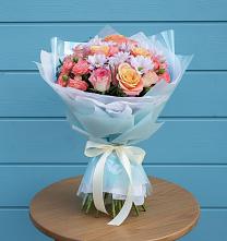 Букет цветов из:  Хризантемы и Розы в Сасыколи