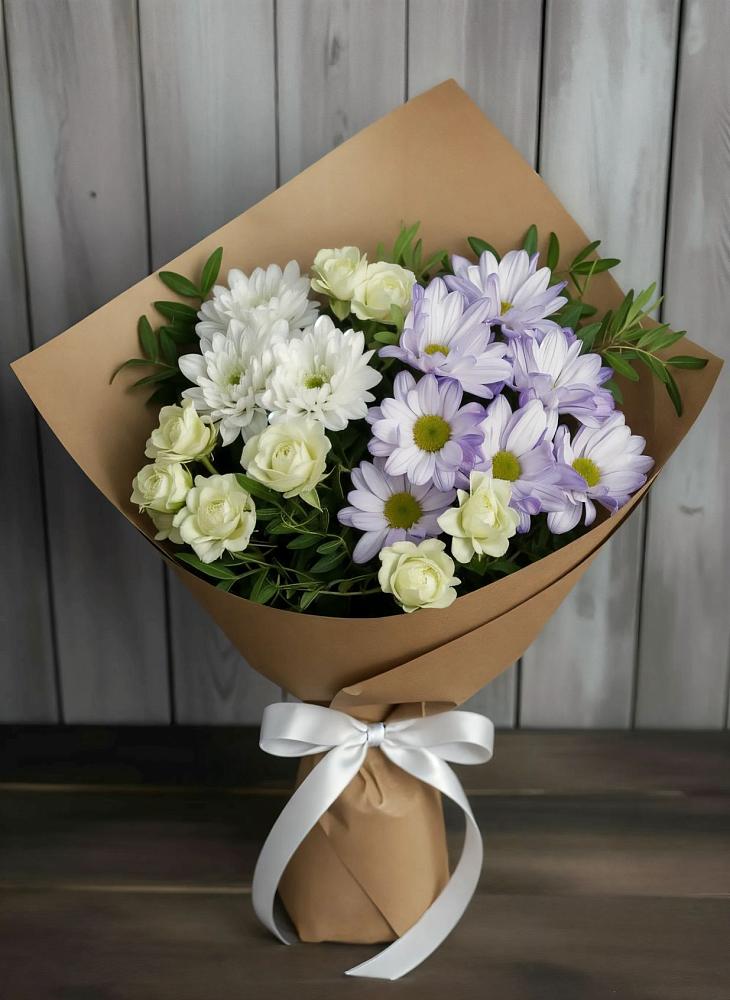 Букет цветов из: Хризантемы и Розы в Сасыколи
